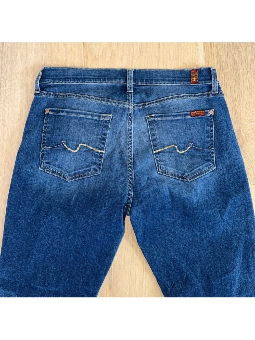 7 For All Mankind Josefina Slim Boyfriend Jeans Medium Wash Size 28 - Picture 6 of 6